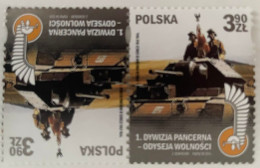 Poland 2024. The 1st Polish Armoured Division - Odyssey Of Liberty. Tete Beche. MNH - Blocks & Kleinbögen