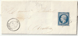 P C  1763 LORMES   (56 ))  POUR  AVALLON   ( 83 ) - Manual Postmarks
