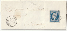 P C  1763 LORMES   (56 ))  POUR  AVALLON   ( 83 ) - Handstempel