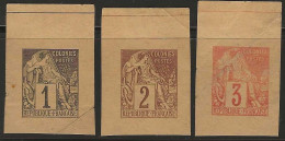 Colonies  .  Y&T   .   3 Fragments Des Cartes Postales       .    (*)    .     Neuf Sans Gomme - Sage