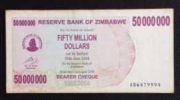 Billet 50 Millions Dollars 2008 Zimbabwe Afrique P57 - Simbabwe