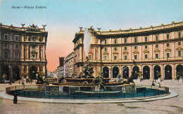 Postcard Italy Rome Esedra Square Fountain - Altri Monumenti, Edifici