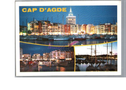 CAP D'AGDE 34 - Vue Générale Sur La Ville Féerie Nocturne - Agde