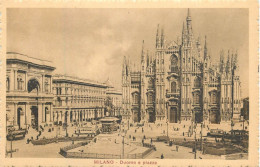 Postcard Italy Milano Duomo And Square Tram - Milano (Mailand)
