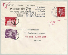 Frankreich / France 1969, Brief Floralies Paris - St. Gallen, Nachporto - Cartas & Documentos