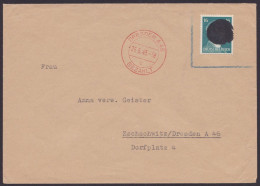 AP 790 II, Sächs. Schwärzung: EF Mit K2 "bezahlt", "Dresden", 26.6.45 - Storia Postale