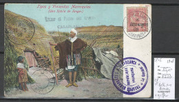 Maroc - CP FM - Postes Aux Armées  - CASABLANCA - 1908 -5 Cachets + 1 Griffe - Cartas & Documentos
