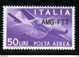 Trieste A - Posta Aerea Lire 50 Soprastampa Modificata Filigrana Ruota III - Mint/hinged