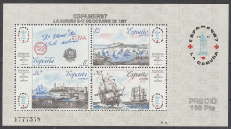 Spanien: 1987, Blockausgabe: Mi. Nr. 30, Spanisch-Amerikanische Briefmarkenausstellung ESPAMER ’87.  **/MNH - Blocks & Kleinbögen