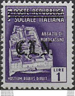 1945 Torino C.L.N. Lire 1 Overprint Black MNH Unificato N. 11A - Unclassified