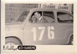 AUTO CAR VOITURE FIAT 600 6° RALLYE ASTI-SANREMO - FOTO ORIGINALE - Coches