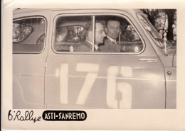 AUTO CAR VOITURE FIAT 600 6° RALLYE ASTI-SANREMO - FOTO ORIGINALE - Coches