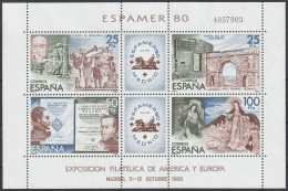 Spanien: 1980, Blockausgabe: Mi. Nr. 21, Internationale Briefmarkenausstellung ESPAMER ’80.  **/MNH - Blokken & Velletjes