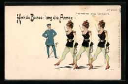 Lithographie Leutnant Träumt Vom Befehligen Eines Damen-Regiments  - Otros & Sin Clasificación