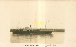 Carte Photo Du Navire Couche Charente PTT, Qui A Jeté Un Cable Entre Marseille Et Alger En 1879, Top Document - Otros & Sin Clasificación