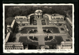 Foto-AK Walter Hahn, Dresden, Nr. 10229: Dresden, Zwingeranlagen Mit Wallpavillon, Fliegeraufnahme  - Photographie