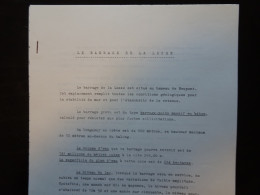 Voies Hydrauliques Waterwegen Le Barrage De La Lesse Descriptif 2 Pages Plans : 4 Pages - Obras Públicas