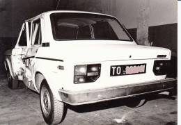 AUTO CAR VOITURE FIAT 1100 MONDIALPOL INCIDENTATA - FOTO ORIGINALE ANNI '70 - Cars