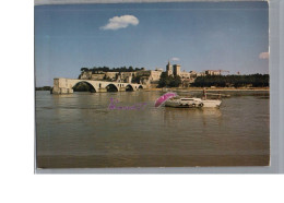 AVIGNON 84 - Vue Générale Du Pont St Benezet Et Palais Des Papes Carte Vierge Bateau - Avignon (Palais & Pont)