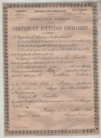 Certificat Etudes Primaires Veuillet 1908 Bourg - Diploma & School Reports