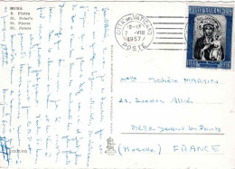 VATICAN N°234 (y&t) Cita Del Vaticano 2 Août 1957 Pour Metz / Vierge Noire - CP Rome Saint-Pierre - Lettres & Documents