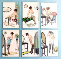 Illustrateur - SERIE DE 6 CARTES  ITALIENNES - EROTIQUE ART DECO - 1900-1949