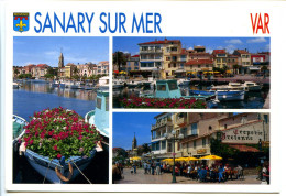 CPSM /CPM 10.5 X 15 Var  SANARY SUR MER   Le Port  Eglise  Commerce Créperie Bretonne - Sanary-sur-Mer