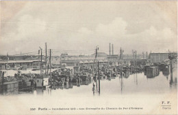75 PARIS INONDATIONS 1910 ENTREPOTS CHEMIN DE FER D'ORLEANS - 2592 - Überschwemmung 1910