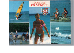 LOISIRS EN VENDEE 85 - Planche à Voile Promenade Cheval Vélo Mer Femme Pin Up Sein Nu - Autres & Non Classés