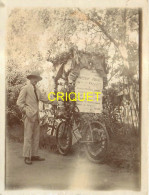 Guerre 14-18, WW1, Tournée Pour Mobilisation Anglaise, Kaiser-Bill, Photo D'un Homme Avec Vélo Fleuri - Krieg, Militär