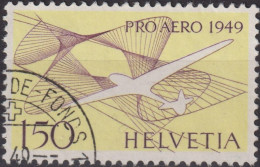 1949 Flugpost Schweiz  ⵙ Zum:CH F45, Mi:CH 518,Yt:CH.PA 44, "Pro Aero 1949" Segelflugzeug - Used Stamps