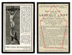 Leopold Loof Marie Louise Deckmyn Kortrijk 1915 Doodsprentje Bidprentje - Todesanzeige