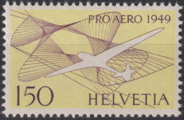 1949 Flugpost Schweiz ** Zum:CH F45, Mi:CH 518,Yt:CH.PA 44, "Pro Aero 1949" Segelflugzeug - Unused Stamps