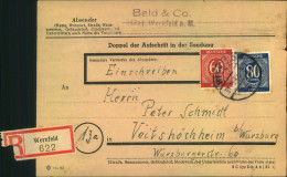 1947, Adressträger Für Einen Schweren R-Brief Ab WERNFELD - Covers & Documents