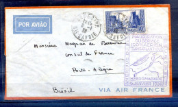 060524   1ER VOL OFFICIEL 1936   ANNECY MARSEILLE  PORTOALLEGRE BRESIL - 1927-1959 Lettres & Documents