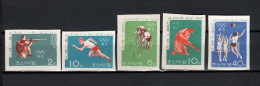 North Korea 1964 Olympic Games Tokyo, Shooting, Cycling, Wrestling, Volleyball, Athletics Set Of 5 Imperf. MNH - Ete 1964: Tokyo