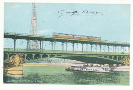 CPA 9 X 14 Seine PARIS Pont Du Métro à Passy  Bateau Mouche  Tour Eiffel - Métro Parisien, Gares