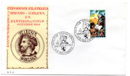 Carta Con Matasellos Commemorativo  Exposicion Filatelica Hispano-chilena De 1969 - Lettres & Documents