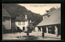 CPA Campan, Place De La Fontaine  - Campan