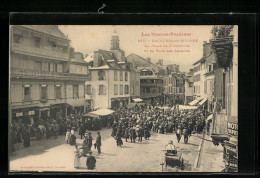 CPA Bagnères-de-Bigorre, La Place De Strasbourg Et La Tour Des Jacobins  - Autres & Non Classés