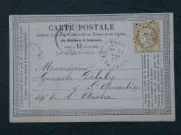 FRANCE BELLE CARTE  1867   ETOILE DE PARIS N°22  A ST QUENTIN   + AFF. INTERESSANT+DP9 - 1849-1876: Classic Period