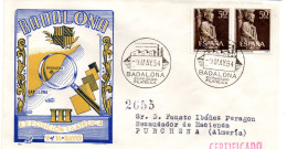 Carta Con Matasellos Commemorativo   Exposicion De Badalona De 1954 - Brieven En Documenten