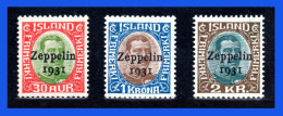 1931 - Islandia - Scott N C 09 - C 11 - MNH - Centrados De Lujo - Raros - IS- 22 - 02 - Aéreo