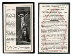 Victor Staelens Virginie Carette Kortrijk 1917 Doodsprentje Bidprentje - Obituary Notices