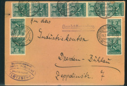 1948, Währungsreform: 10-mal 16 Pfg. Als 10-fach Frankatur Auf Geschäftspapieren Ab KLTZDVJE - Covers & Documents