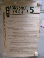 Sncf Affiche Bons 5 Pour Cent 1964 Format : 39 X 59 Cm - Posters