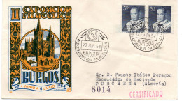 Carta Con Matasellos Commemorativo   Burgos 1954 - Covers & Documents