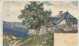 LINZ An Der Donau. Gemäldekarte Eines Bauernhofes Am Pöstlingberg, Sign. "HC", Verl. Friedrich Kirchmayr, 1899 - Linz Pöstlingberg