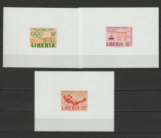 Liberia 1964 Olympic Games Tokyo Set Of 3 S/s Imperf. MNH - Verano 1964: Tokio