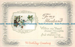 R114135 Greetings. To My Husband A Birthday Greeting. Leaves - Wereld